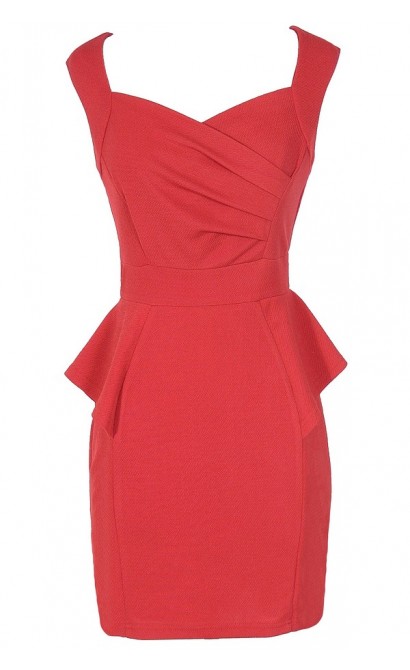 Network The Room Matelasse Peplum Dress in Red